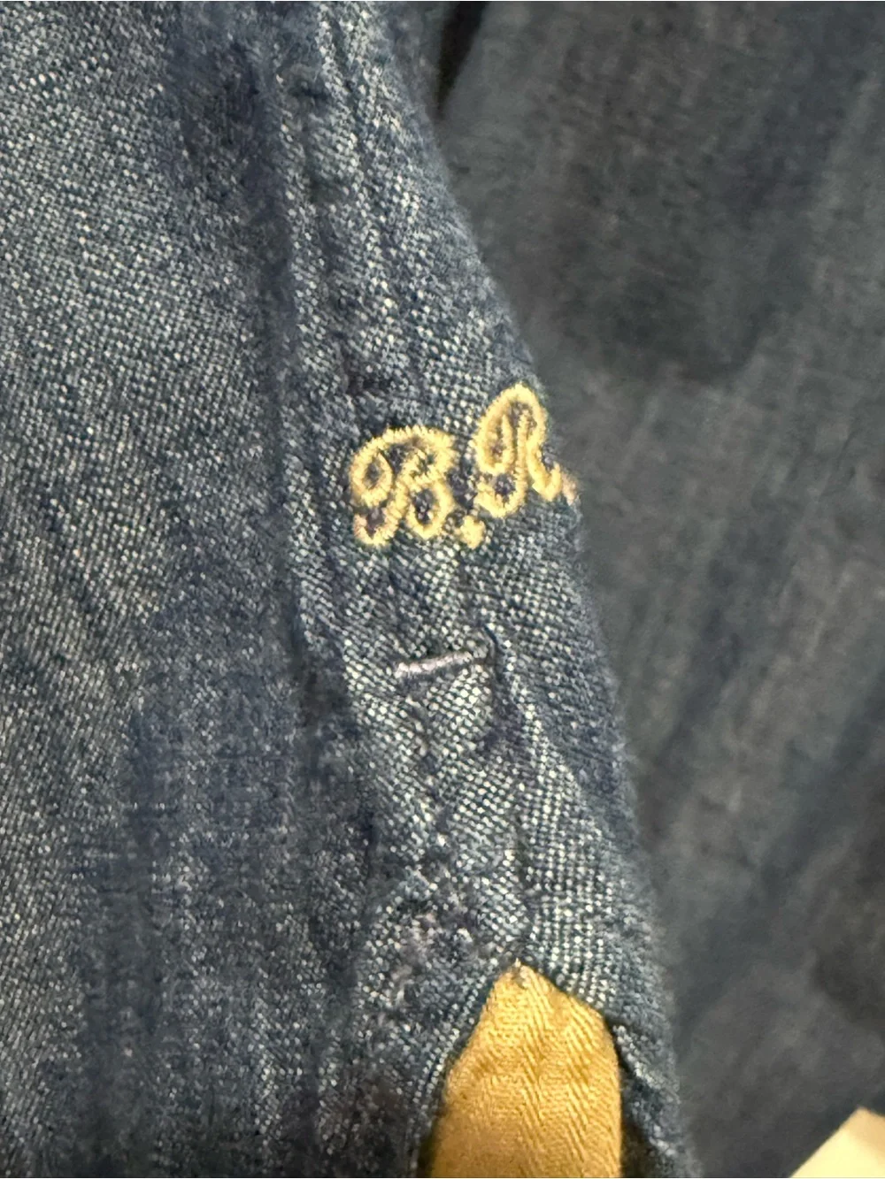 Banana Republic Men's Blue Denim Button-Up Shirt XL Slim Fit